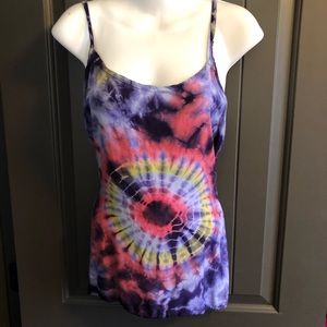 Tie Dye Colorful Lightweight Top w/Tie in Back